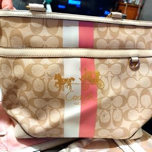 Pink and Tan Coach Purse